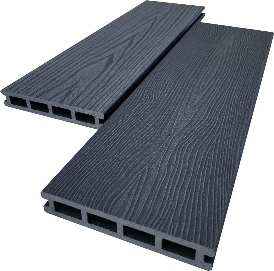 Террасная доска  AIWOOD 140*22*4000 Серый   брашинг 3D-3D двусторонняя м.п - артикул K0000319329