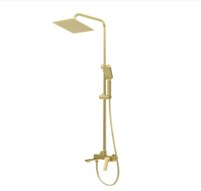 Душевая стойка Grossman Cosmo 500.K35.02.320 с верхним душем,ручной лейкой и смесителем,золото сатиновый,1 место - артикул K0000227248