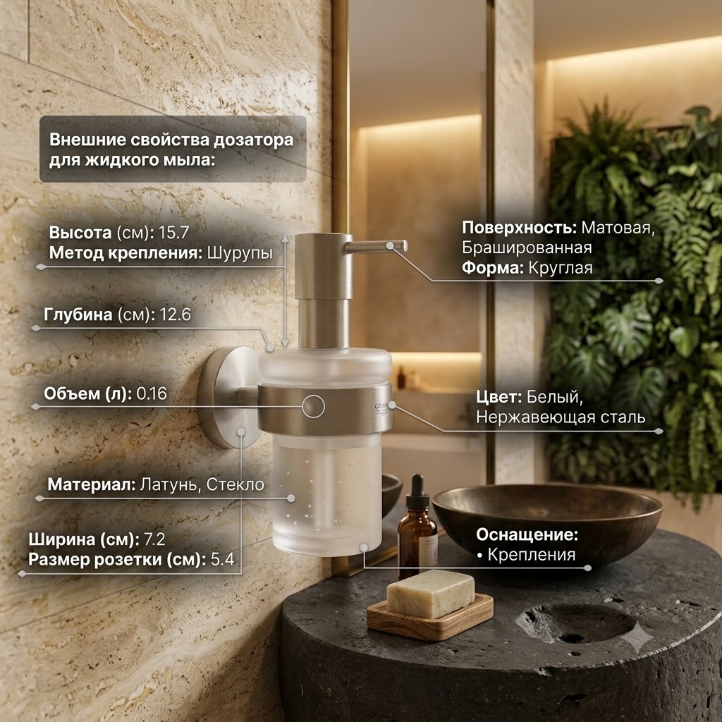 Start Дозатор жидкого мыла с держателем, цвет СуперCталь - артикул K0000343542