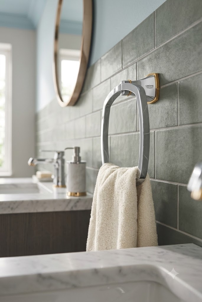 Держатель полотенца кольцо Grohe Grandera (золотой ободок) - артикул K0000343608