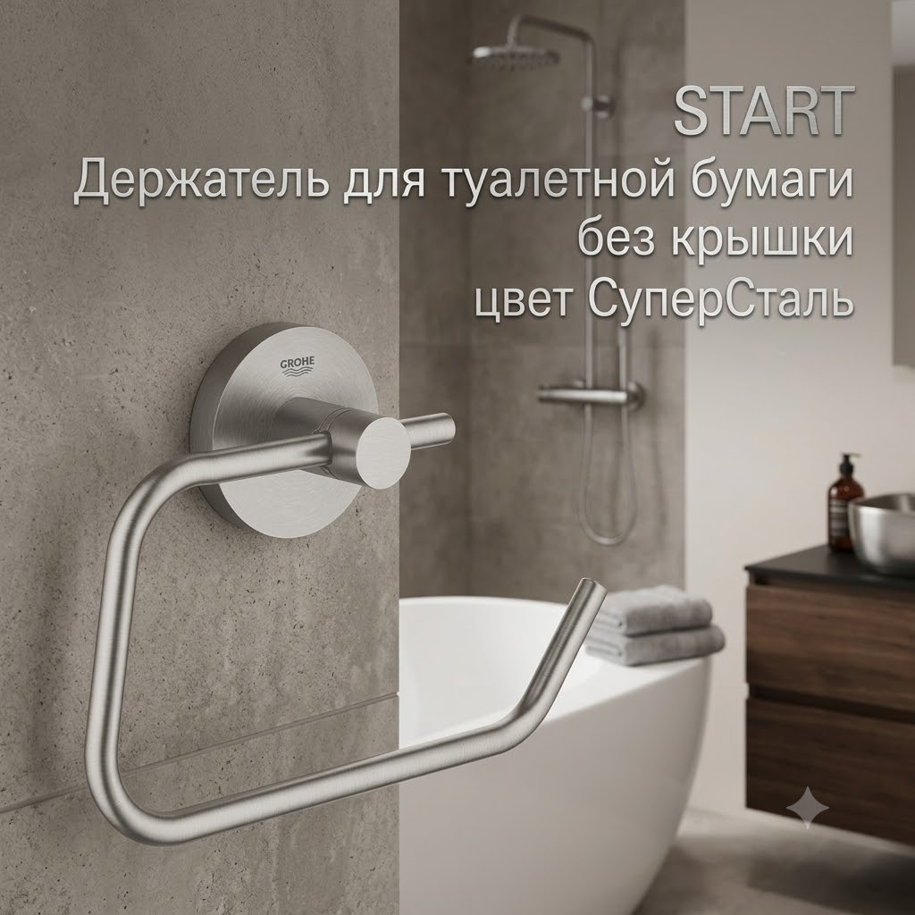 Start Держатель для туалетной бумаги без крышки, цвет СуперCталь - артикул K0000343540
