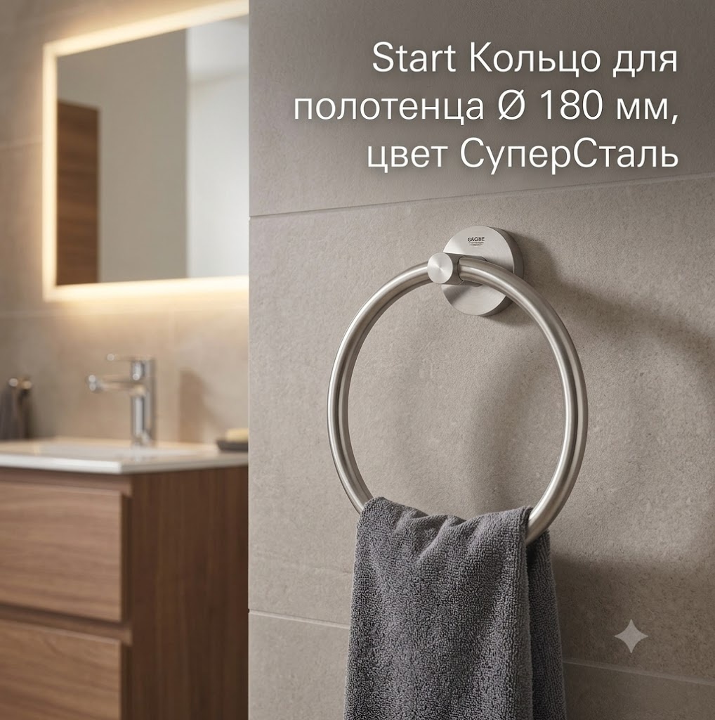 Start Кольцо для полотенца Ø 180 мм, цвет СуперCталь - артикул K0000343543