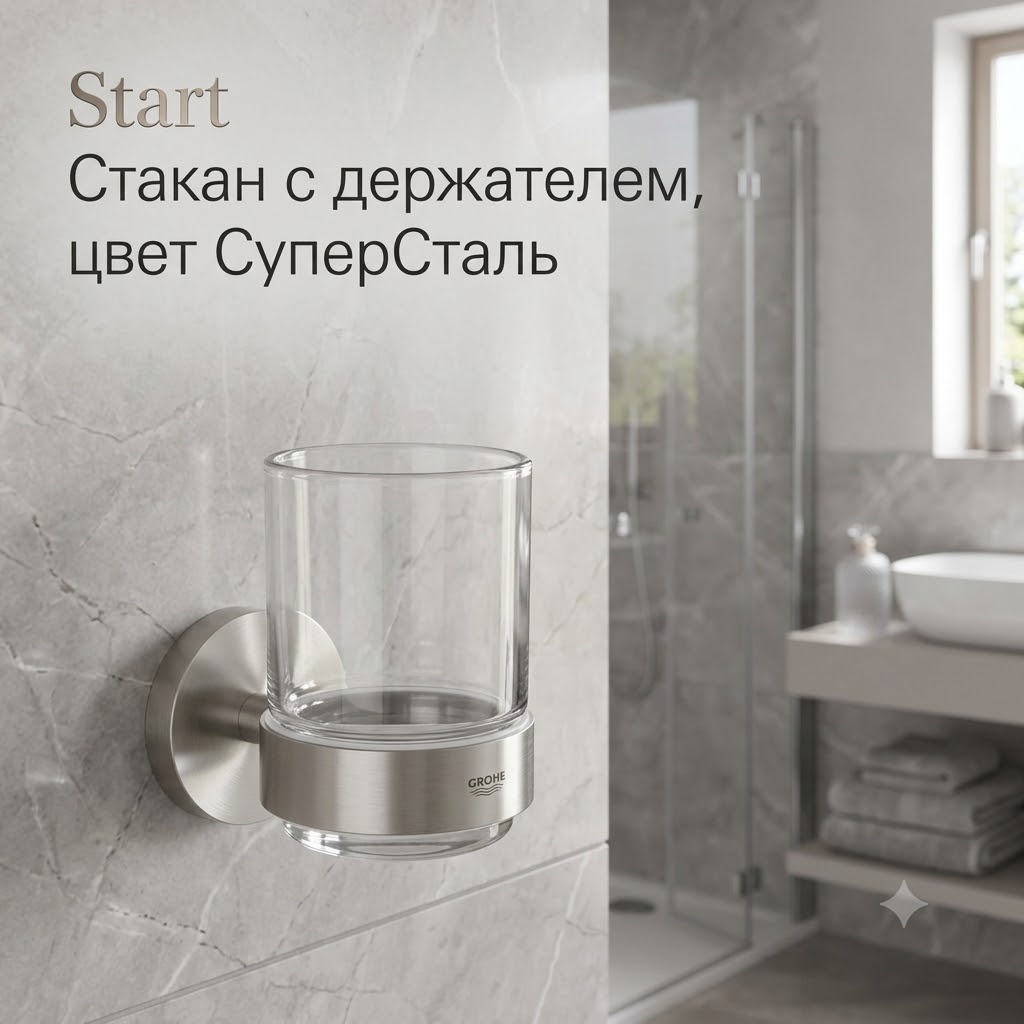 Start Стакан с держателем, цвет СуперCталь - артикул K0000343545