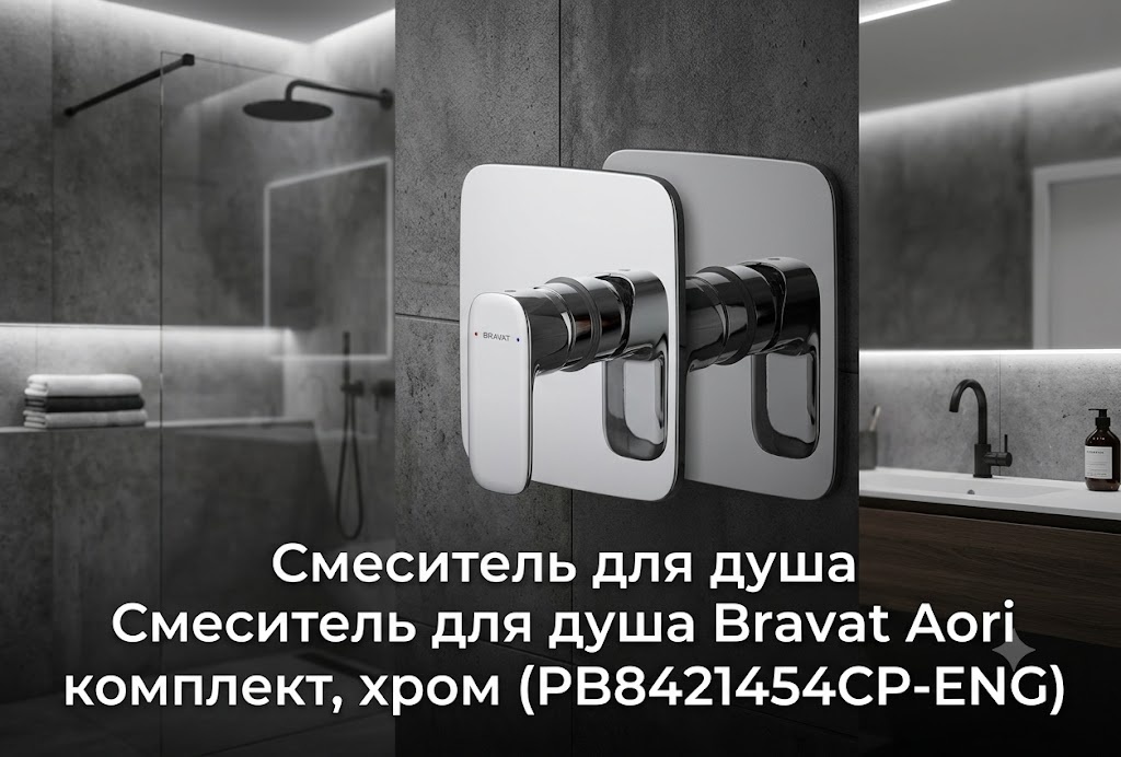 Смеситель для душа Bravat Aori комплект, хром (PB8421454CP-ENG) - артикул K0000343451