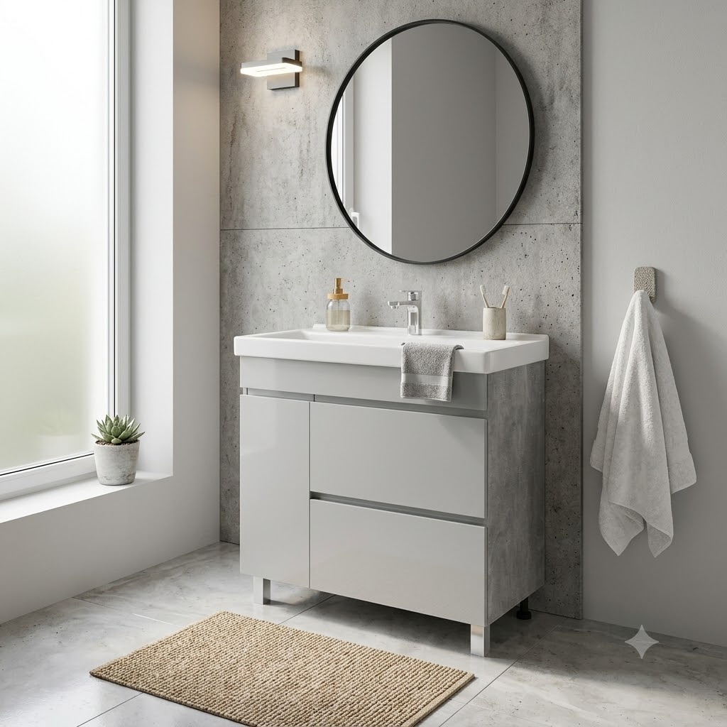 Комплект Тумба напольная SANITEKO Агат 600, 2 ящика, белая + Раковина ORBITA P60 600*480*210 мм - артикул K0000344349