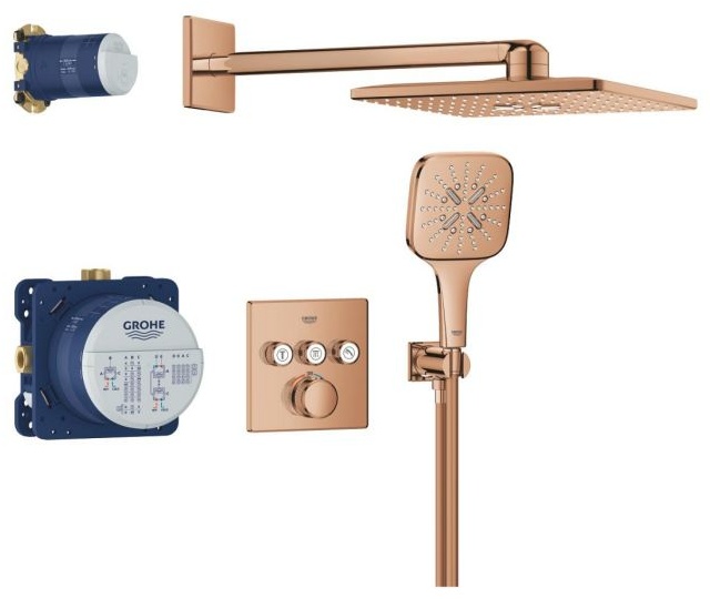 Душевая система встраиваемая, теплый закат глянцевый Grohe Grohtherm SmartControl 310 34863DA0 - артикул K0000344555
