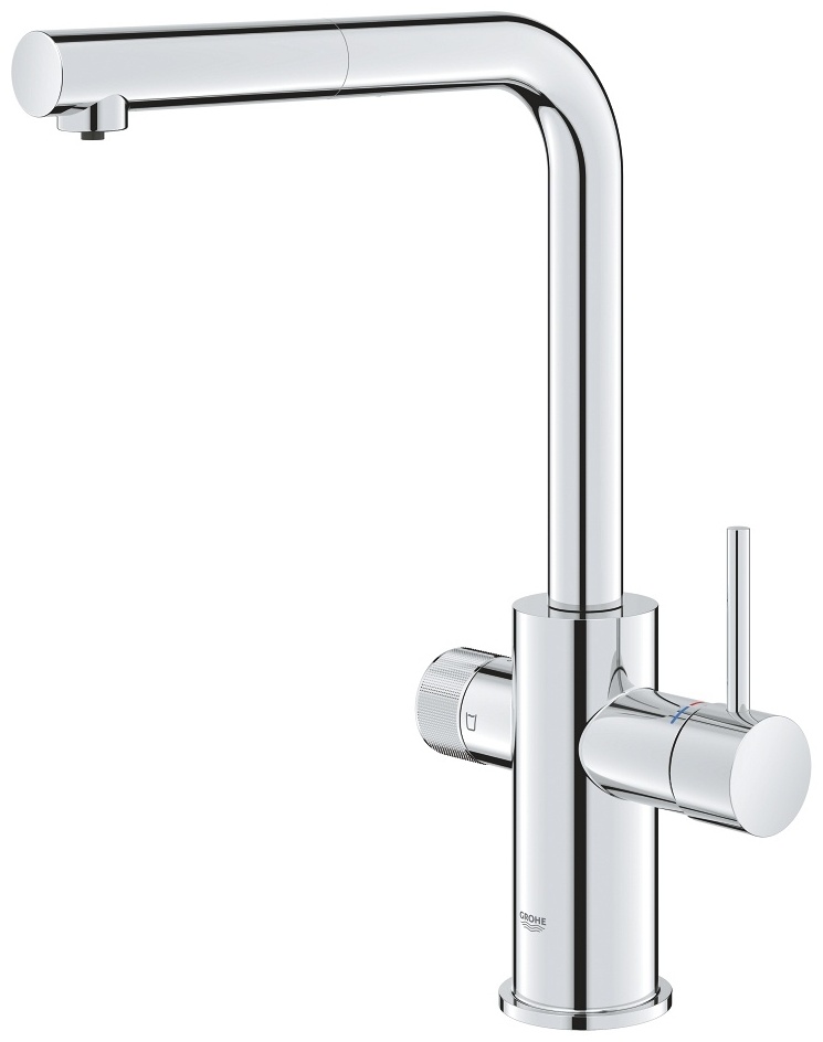 Смеситель для кухни, выдвижной излив, хром Grohe Blue Pure Minta 30590000 - артикул K0000344643