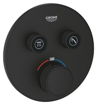 Термостат для душа, встраиваемый, на 2 выхода, черный матовый Grohe Grohtherm 29507KF0 - артикул K0000316691