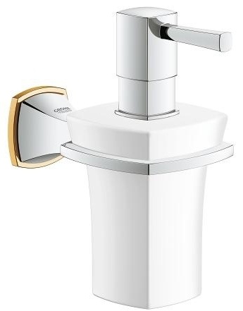 Дозатор жидкого мыла, хром/золото Grohe Grandera 40627IG0 - артикул K0000316402