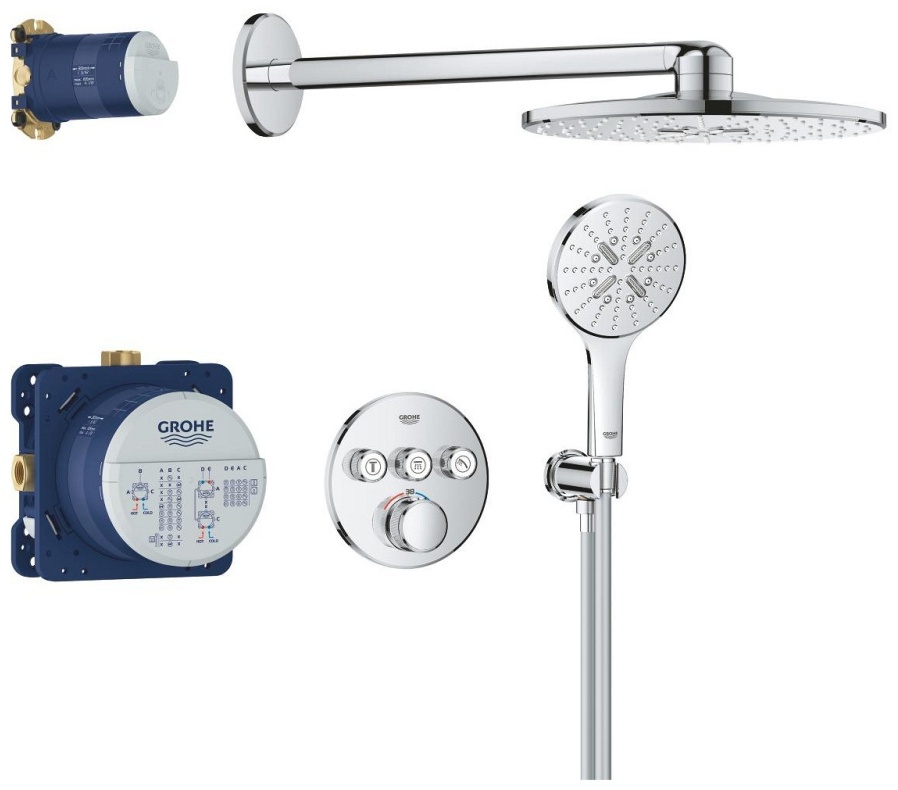 Душевая система встраиваемая, хром Grohe Rainshower SmartActive 310 Grohtherm SmartControl 34863000 - артикул K0000316416