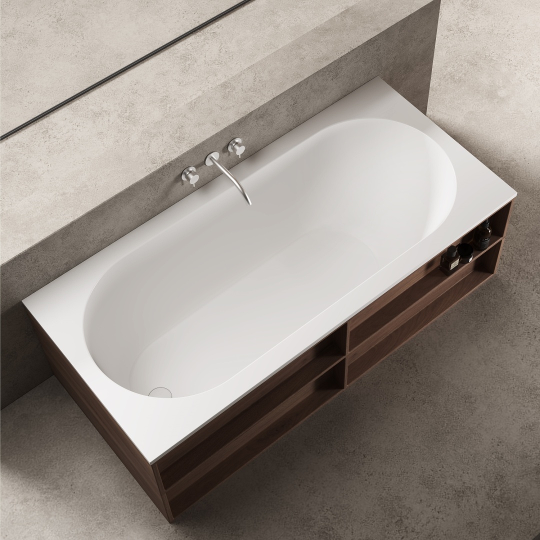 Ванна встраиваемая Солид Серфейс (Solid Surface) Vincea VBT-8SB1-1500, 1500*750*471, белая матовая, - артикул K0000345583