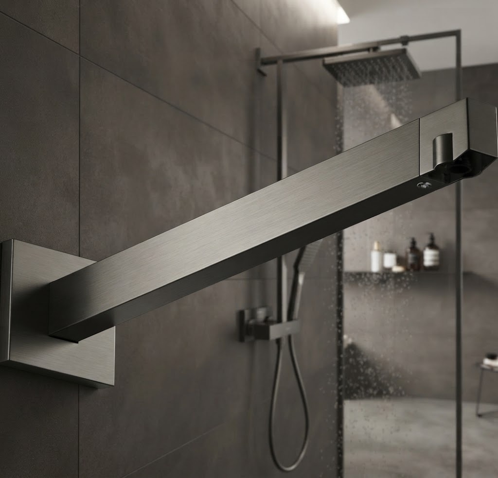 Держатель верхнего душа 390, шлиф. черный хром Hansgrohe Pulsify E 1jet 24337340 - артикул K0000344664