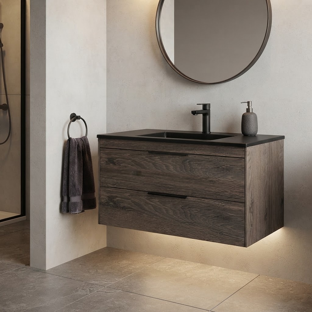 База под раковину Chiara 2D 1000 подвесная, 2 выкатных ящика soft-close, R.Oak - артикул K0000216819