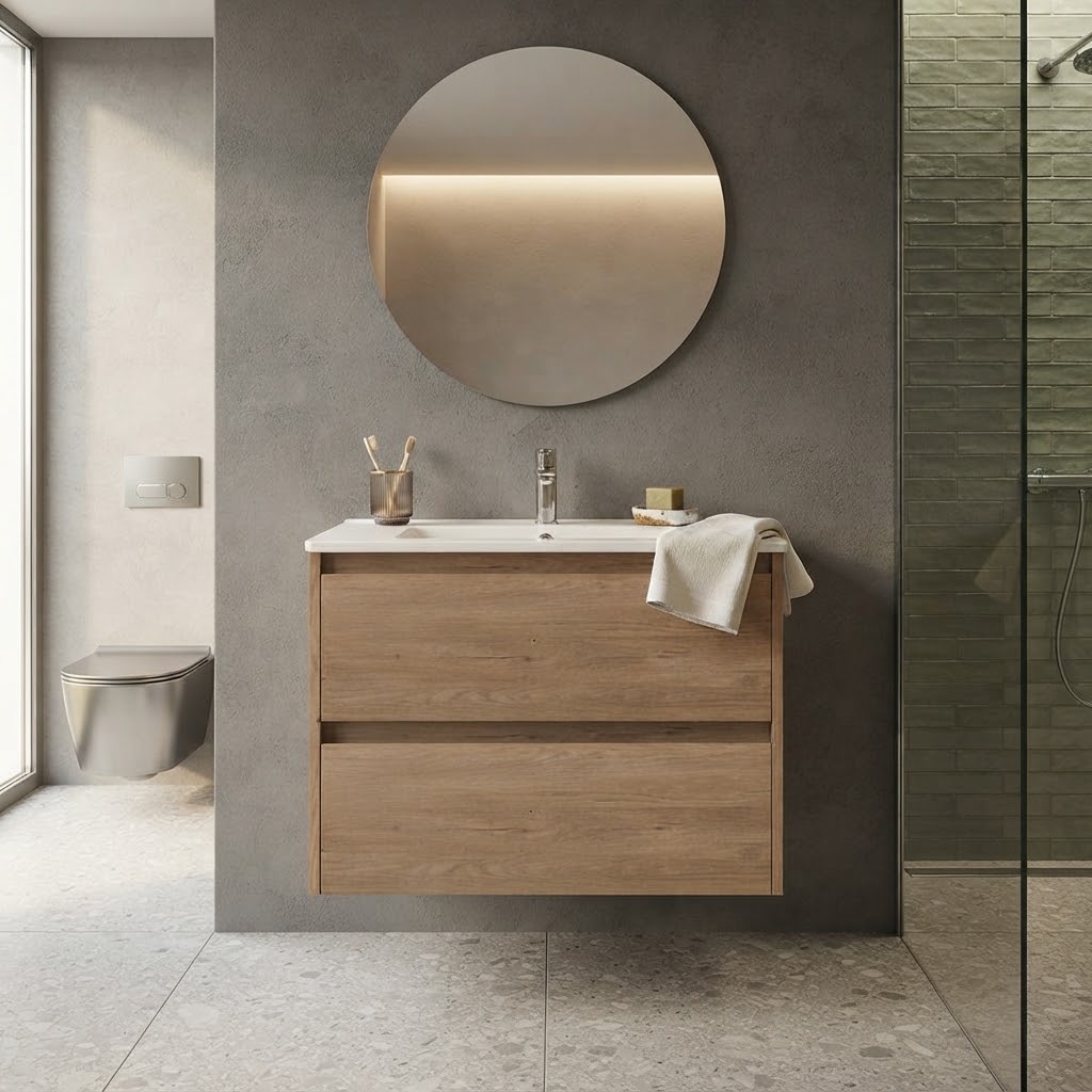 База под раковину Gio 600 подвесная, 2 выкатных ящика soft-close, N.Oak - артикул K0000216837
