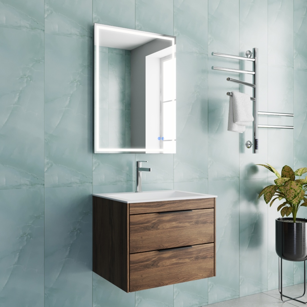 База под раковину Chiara 2D 600 подвесная, 2 выкатных ящика soft-close, C.Oak - артикул K0000263887