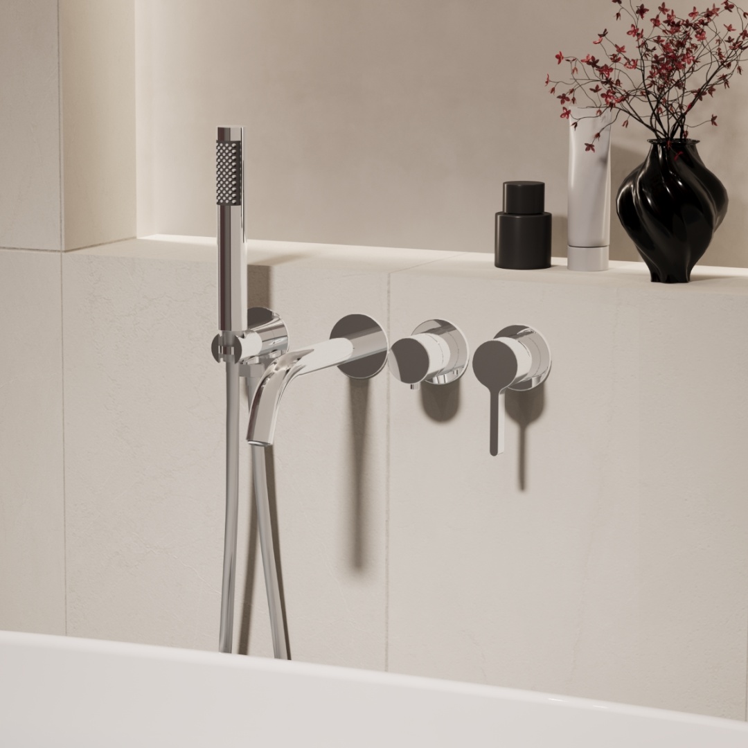 Смеситель для ванны Вилла (Villa) VTFW-1VL1CH, встраиваемый, хром, - артикул K0000346403