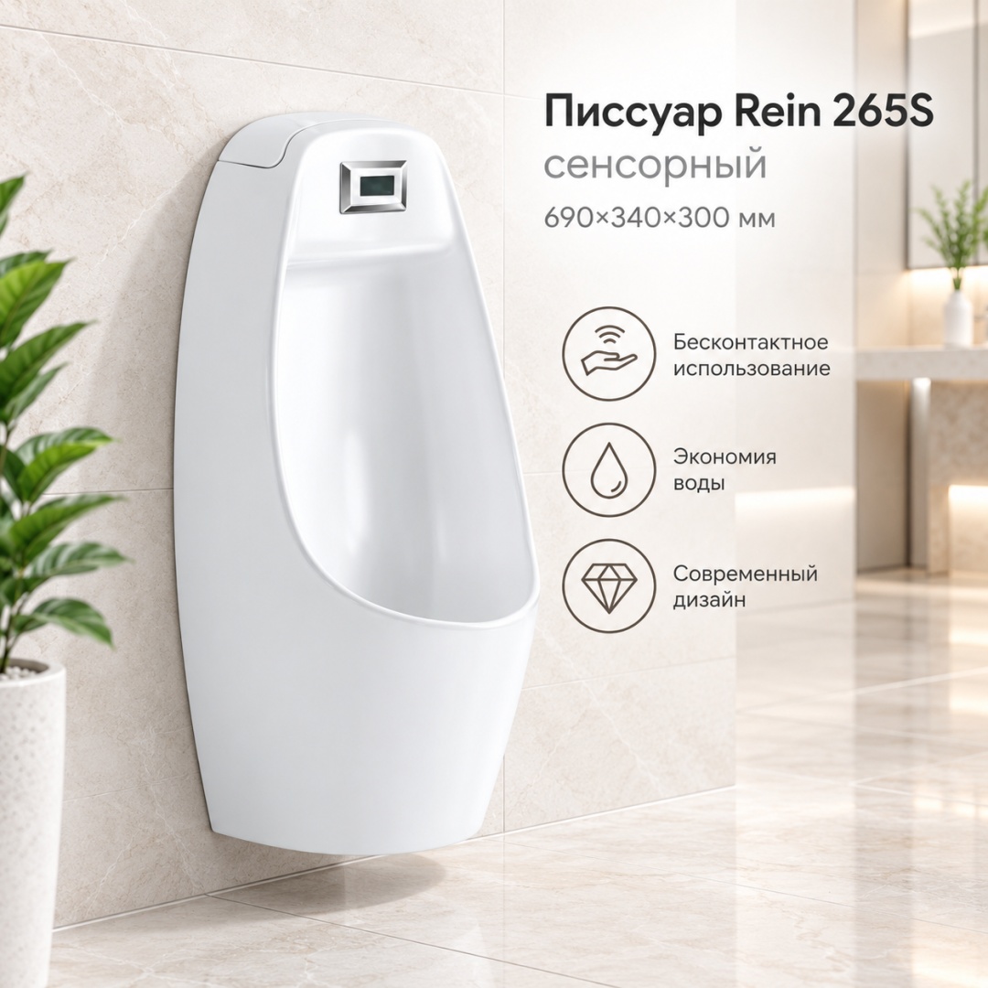 Писсуар Rein 265S сенсор 690*340*300 мм - артикул K0000359921