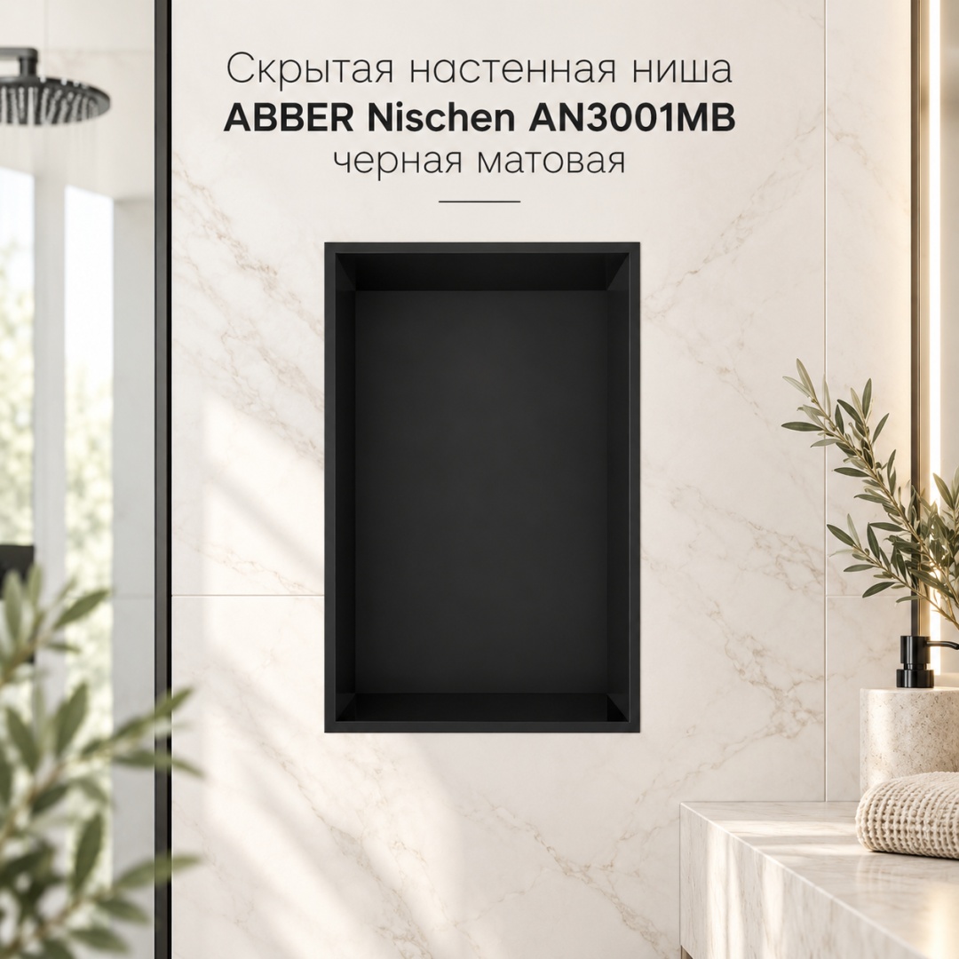Скрытая настенная ниша из нержавеющей стали ABBER Nischen AN3001MB черная матовая - артикул K0000320031